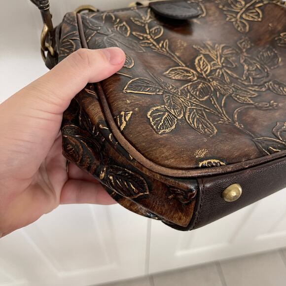 Patricia Nash Gracchi Embossed Leather Satchel - Picture 5 of 13